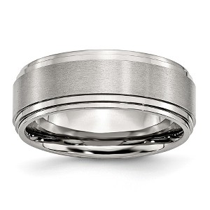 Black Bow Jewelry Stainless Steel, 8mm Unisex Dual Finished Comfort Fit Band - 1 of 4