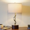 Foundry Twisted Metal Table Lamp – Solid Wood & Creative Reading Light for Bedside, Bedroom or Living Room, 110V Plug-In - 3 of 4