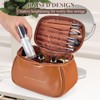 Generic Travel Makeup Bag, Portability Travel Essentials Toiletry Bag for Women, Waterproof Large Capacity Cosmetic Bag with Compartments, Brown - 4 of 4