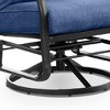 Royal Hampton Swivel Glider Armchair Set of 2, Navy Blue Cushion, Black Metal - 4 of 4