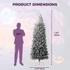 7.5FT Black Gradient Pencil Christmas Tree – Prelit with 100 Dual Color LEDs,Snow Flocked, 320 Branch Tips,Metal Stand - 2 of 4