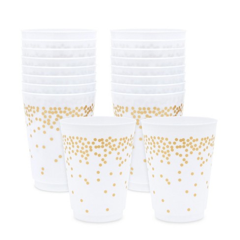 Sparkle And Bash 16 Pack Gold Polka Dot Plastic Party Cups 16 Oz Target