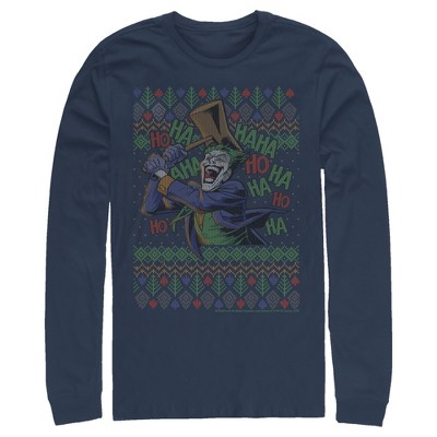 Men's Batman Ugly Christmas Joker Hammer Long Sleeve Shirt
