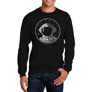 LA Pop Art Men's Word Art Crewneck Sweatshirt - I Need My Space Astronaut - 1 of 4