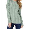 Women's Ribbed Mock Neck Top With Puff Sleeves - Basic Bae - 3 of 4