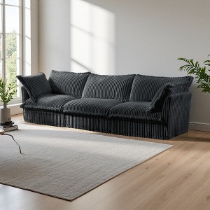 Modular Corduroy 3-Seater Sofa with Removable Covers - 1 of 4