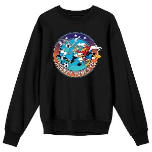 Looney Tunes Soccer Adult Black Crew Neck Long Sleeve Sweatshirt - 1 of 3
