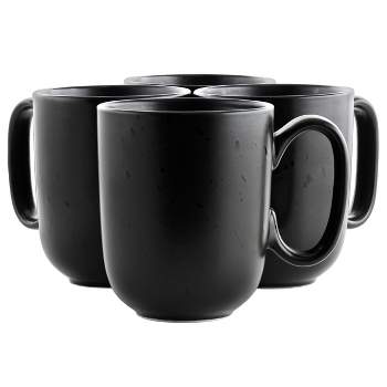 Gibson Our Table Landon 4 Piece 15 Ounce Round Stoneware Mug Set in Pepper