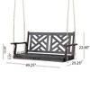 NAYSAYE Patio Swing Acacia Wood Porch Swing with Slatted Seat for Outdoor Relaxation, Dark Gray, 25.25"*22"*41.89" - 4 of 4