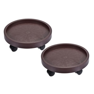 2-Pack Plant Caddies With Wheels - 13 Inch Round Rolling Plant Stands For Heavy Pots