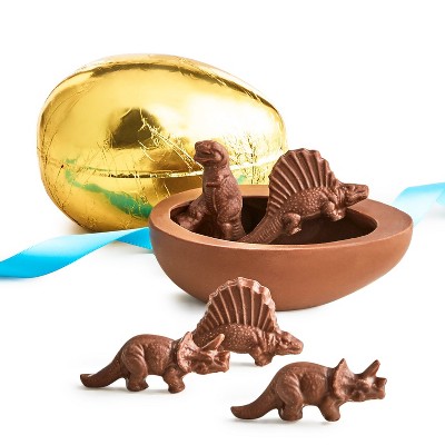 Easter Foil Wrapped Half Pound Milk Chocolate Egg with Dinosaurs