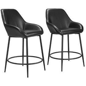 Zuo Vila Counter Stool (Set of 2) Black - 1 of 4