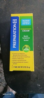  Preparation H Hemorrhoid Symptom Treatment Cream, Multi-Symptom  Pain Relief with Aloe, Tube (0.9 Ounce, 1 Tube per Box), (Pack of 3) :  Health & Household
