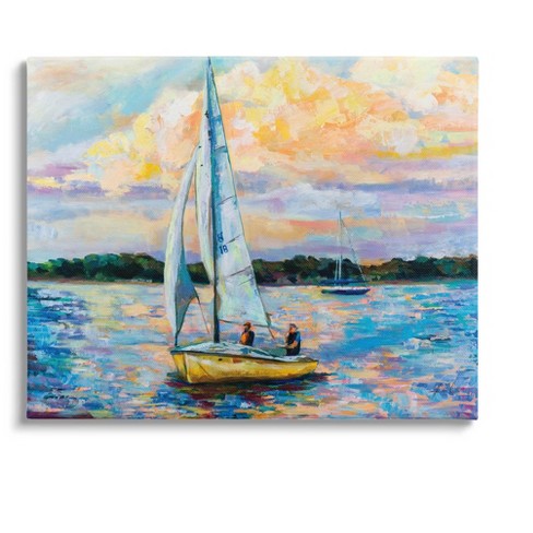 Stupell Industries Vivid Nautical Sailboat Landscape Canvas Wall Art - image 1 of 4