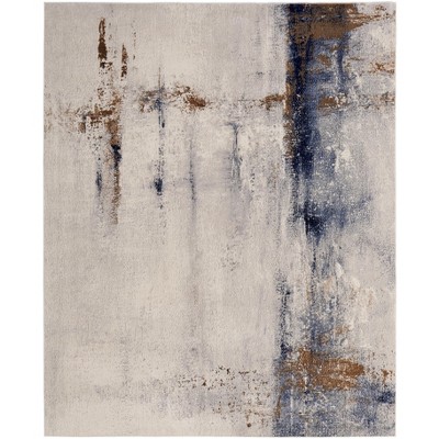 Clio Modern Abstract Ivory/Blue/Brown Area Rug