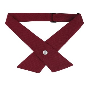 Allegra K Women's Solid Adjustable Button School Uniform Criss-Cross Bow Ties - 1 of 4