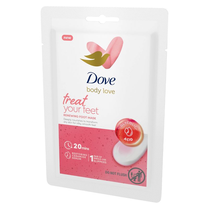 Dove Beauty Body Love Renewing Foot Mask - 1 pair, 5 of 6