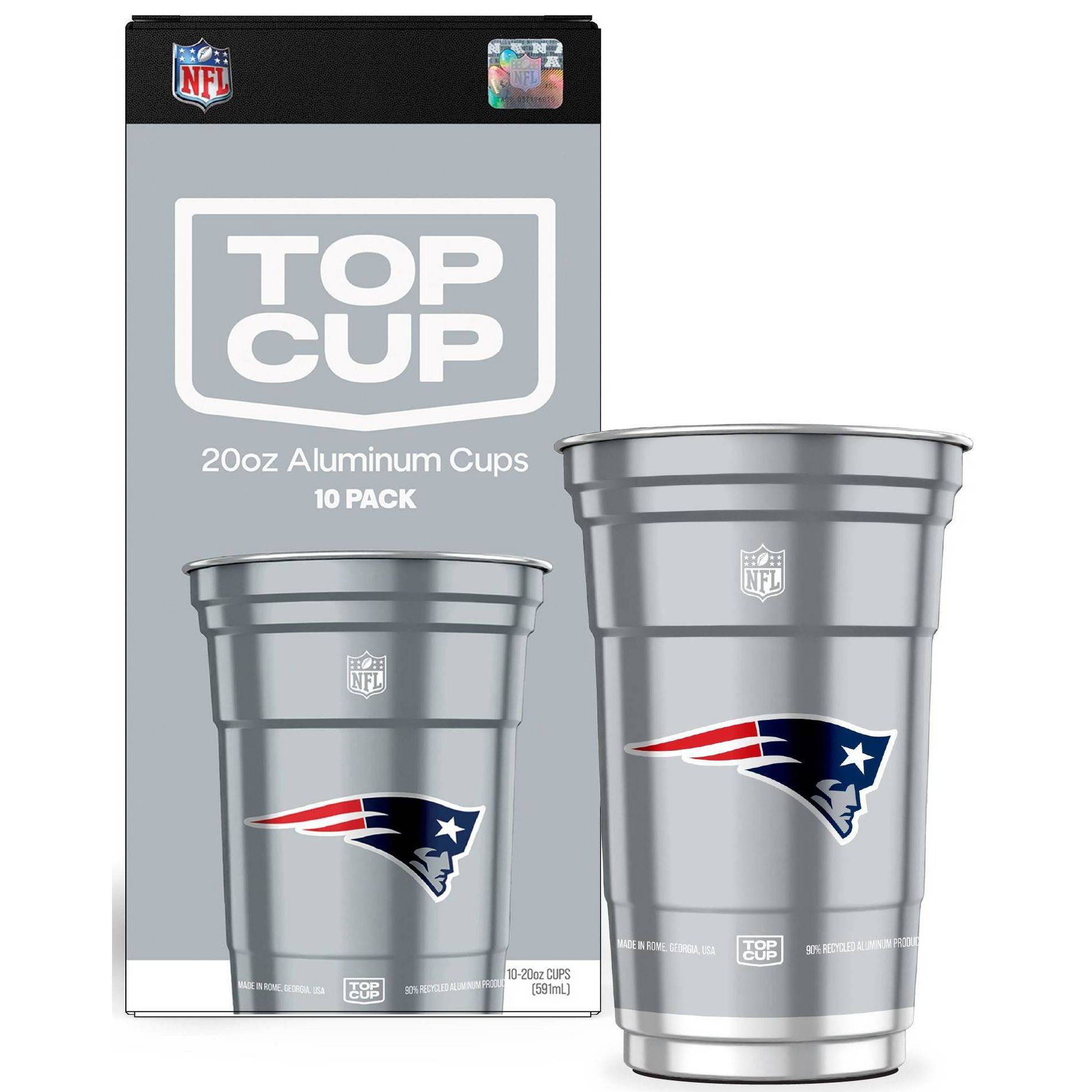 Top Cup NFL New England Patriots Disposable Cups - 20oz/10ct
