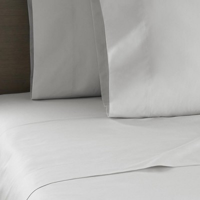 Twin Misty Gray Cotton Percale Sheet Set