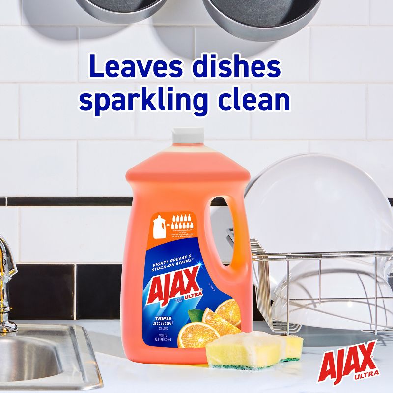 Ajax Orange Ultra Triple Action Dishwashing Liquid Dish Soap, 4 of 13