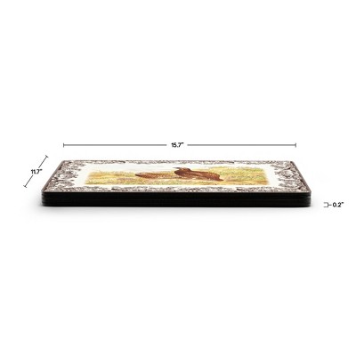Woodland Wildlife Brown and White Hardboard Placemats Set of 4