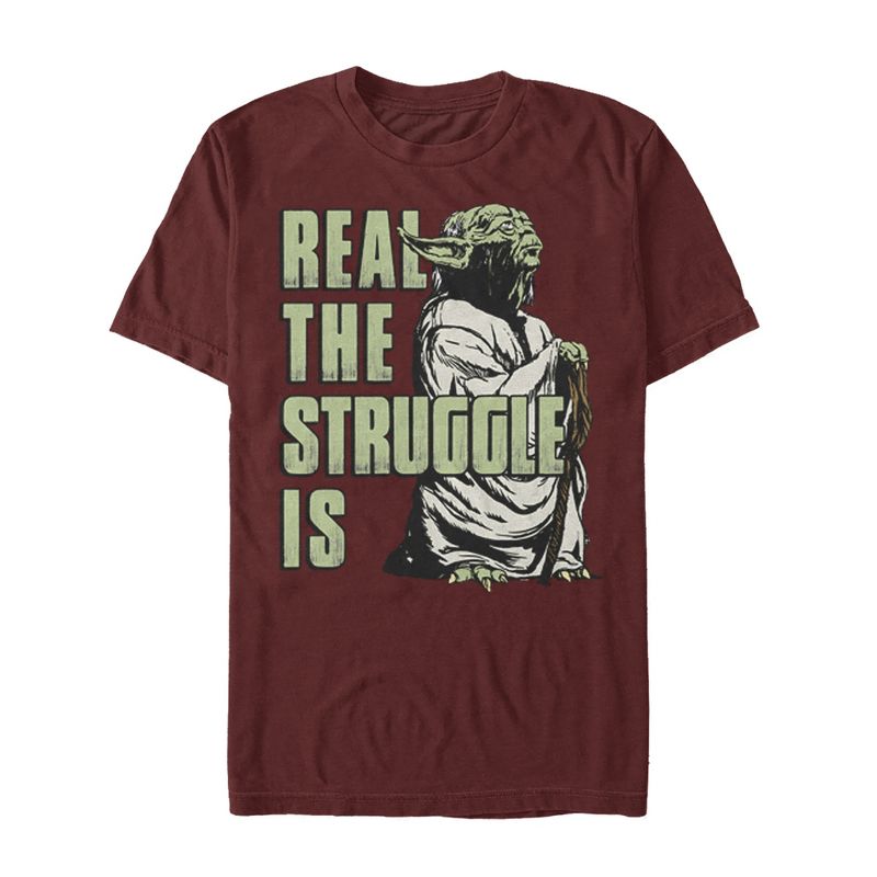 Men's Star Wars Yoda Real the Struggle Is T-Shirt, 1 of 5