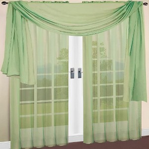 Ramallah Trading Celine Sheer Rod Pocket Top Panel 60" x 90" Sage - 1 of 3