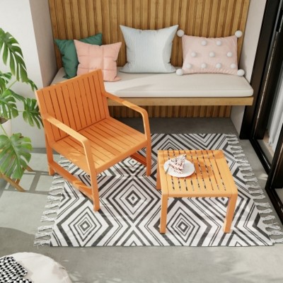 2 Piece Patio Table and Chair Sets, Indoor Outdoor Conversation Furniture Set,Small Space Patio Table Set for Balcony or Courtyard-The Pop Home