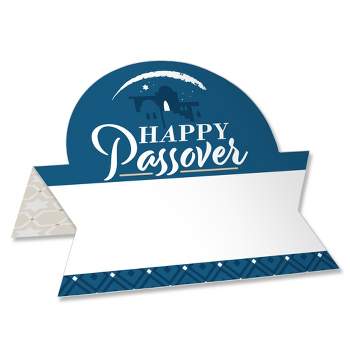 Big Dot of Happiness Happy Passover - Pesach Jewish Holiday Party Tent Buffet Card - Table Setting Name Place Cards - Set of 24
