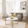 Hooseng Coffee Table Set of 3,Modern Faux Marble Top with Golden Frame Coffee Table & 2 Accent Table for Apartment,Office - 3 of 4
