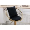 Velvet Bar Chair Set Of 2, Upholstered Dining Chair With Pillow, Metal Legs And Frame, Network Structure - 3 of 4