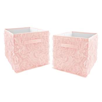 Set of 2 Rose Kids' Fabric Storage Bins Blush Pink - Sweet Jojo Designs