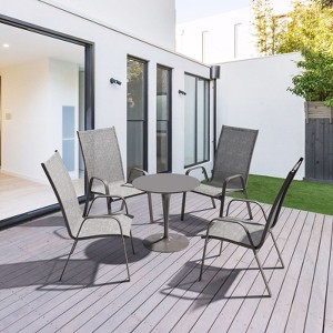 Hyleory 4PCS Patio Stackable Dining Chairs with Curved Armrests & Quick-Drying Fabric - 1 of 4