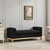 Grungis Storage Benches with Nature Wood Legs and 2 Bolster Pillows,Upholstered Storage Ottoman,Ottoman Benches for Living Room,Bedroom - 2 of 4