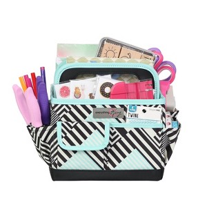 Everything Mary Collapsible Desktop Craft Caddy, Teal Geometric - 1 of 4