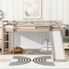 NicBex Twin Low Loft Bed with Guardrail,Rubber Wood Loft Bed Frame with Ladder and Slide,Bed Frame for Adults,Kids,Box Spring Not Required - 2 of 4