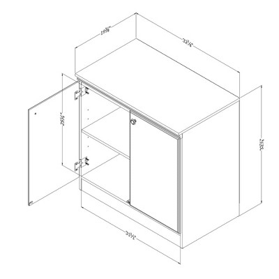 32.5'' Black Adjustable Shelving Office Storage Cabinet