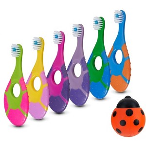 AllSett Health 6 Pack Baby Toothbrush (0-2 Years) - Soft Bristles, BPA-Free | Toddler & Infant Training Toothbrush with Free Holder. - 1 of 4