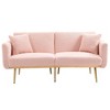 NicBex 65 Inch Loveseat,Modern Comfy Velvet Loveseat Sofa with Metal Feet,Accent 2-Seater Couch for Living Room - 2 of 4