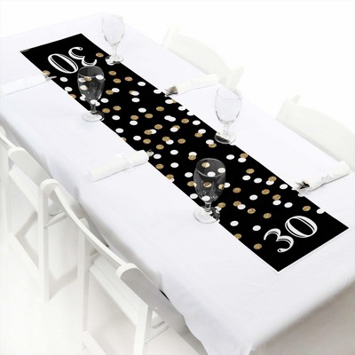 Big Dot of Happiness Adult 30th Birthday - Gold - Petite Birthday Party Paper Table Runner - 12 x 60 inches