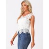 Allegra K Women's Sheer Crochet Summer Boho Lace Top - 4 of 4