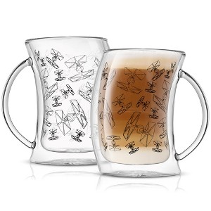 JoyJolt Star Wars TIE Fighter Double Wall Glass Mugs - Set of 2 - Insulated Glasses Espresso Cups - 5.4 oz - 1 of 4