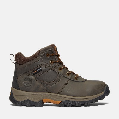 Timberland Youth Mt. Maddsen Waterproof Hiking Boots, Dark Brown Full-Grain, 2