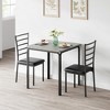 3-Piece Dining Table Set for 2 - Small Space Kitchen Table & Chairs with Metal Frame & Wood Top - 2 of 4