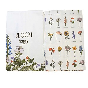 GANZ 28.0 Inch Bloom Happy Towel Flowers Kitchen St/2 Kitchen Towel - 1 of 3