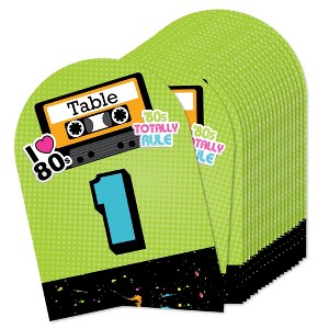 Big Dot of Happiness 80’s Retro - Totally 1980s Party Double-Sided 5 x 7 inches Cards - Table Numbers - 1-20 - 1 of 4