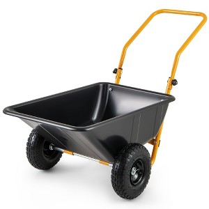 Tangkula Dual-Wheel Wheelbarrow w/ Pneumatic Tires 330 LBS Load Capacity 21 Gal Volume - 1 of 4