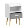 INFURNIC Nightstands Nightstand with Collapsible Fabric Drawer 2 Tier Storage Cabinet for Kids Adults, White, 15.8"*11.8"*24.8" - 4 of 4