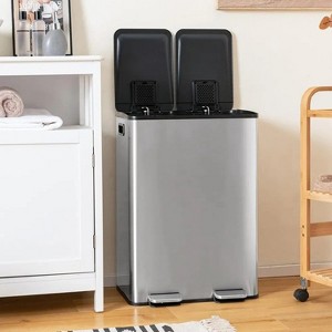 LunaLulink 2 x 8 Gal Dual Compartment Trash Can Kitchen Trash Can - 1 of 4