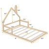 CAVINAS Full Size Wood Montessori Bed,Modern Floor Bed with House-Shaped Headboard and Handrails,Toddler Bed for Bedroom - 3 of 4